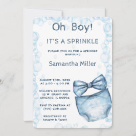 Editable Blue Sprinkle Baby Shower Inbjudningar