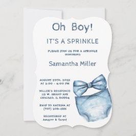Editable Blue Sprinkle Baby Shower Inbjudningar