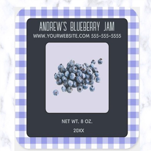 Editable Blueberry Sylt Fyrkantigt Klistermärke (Skapare uppladdad)