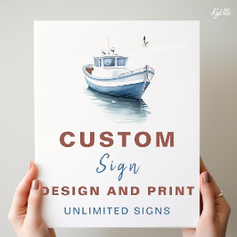 Editable Boat Nautical Anpassningsbar Birthday Sig Poster