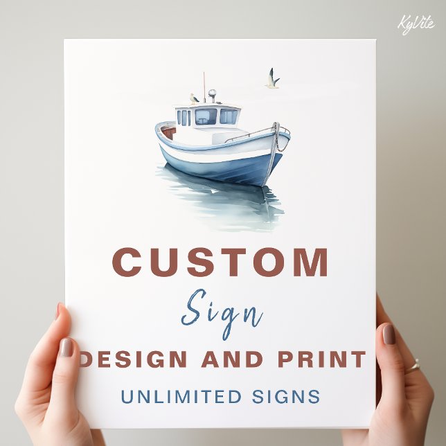 Editable Boat Nautical Anpassningsbar Birthday Sig Poster (Skapare uppladdad)