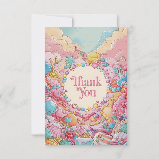 Editable Boho Candyland tack du kort (Framsida)
