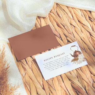 Editable Boho Pampas Terracotta Möhippa Tilläggskort