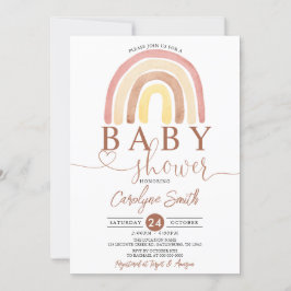 Editable Boho Rainbow Baby Shower-inbjudan Inbjudningar