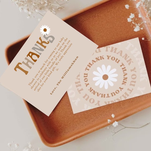 Editable Boho Tack-mall för babyduschkort Tack Kort (Skapare uppladdad)