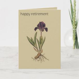 Editable Botanical Dwarf Iris Hälsning Kort