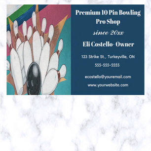 Editable Bowling Pro Shop Visitkort