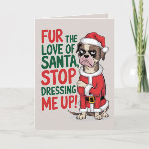 EDITABLE Boxer Rolig hund julkort Helgkort