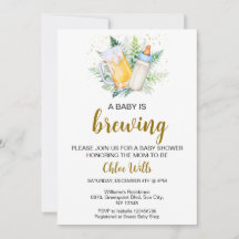 Editable Boy är Brewing Baby Shower-inbjudan