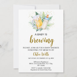Editable Boy är Brewing Baby Shower-inbjudan Inbjudningar