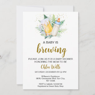 Editable Boy är Brewing Baby Shower-inbjudan Inbjudningar