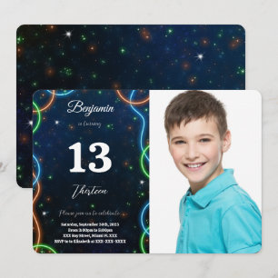 Editable Boy Birthday Photo Inbjudningar