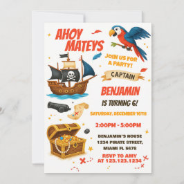 Editable Boys Girls Treasure Hunt Theme Inbjudningar