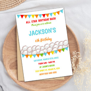 Editable Boys Sports Party Inbjudan for Little Slu