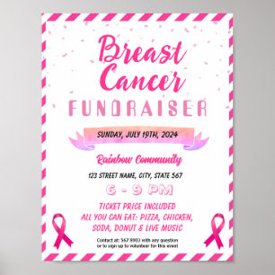 Editable Breast Cancer Benefit Fundraiser-mall Poster