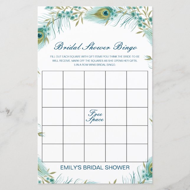 Editable Bridal Bingo Bridal Shower Game PRINTED (Framsida)