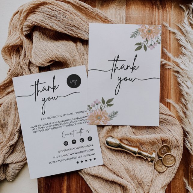 EDITABLE Business - tack för ditt kort, utskrivbar Kort (EDITABLE Business Thank You Card Printable)