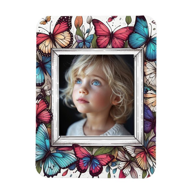 Editable Butterflies Photo Ram Magnet (Vertikal)