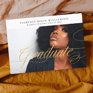 Editable Calligraphy Photo College Graduation Meddelande