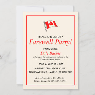 Editable Canadian MiliFarewell Party Inbjudningar