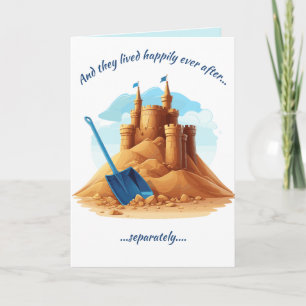Editable Castle Lycklig Divorce Day Kort