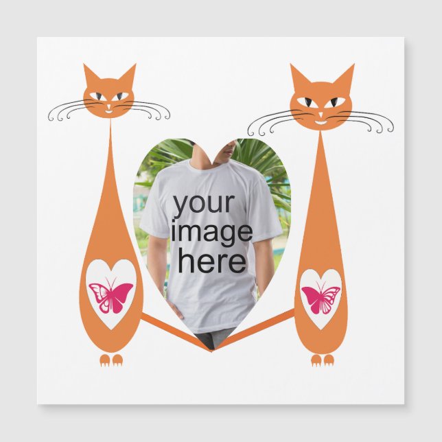 Editable Cat Kärlek Heart Anpassad design (Framsida)