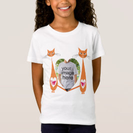 Editable Cat Kärlek Heart Anpassad design T Shirt
