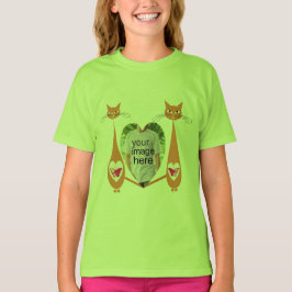 Editable Cat Kärlek Heart Anpassad design T Shirt