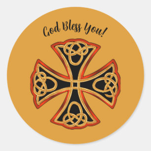 Editable Celtic Kor Välsigna dig You Runt Klistermärke