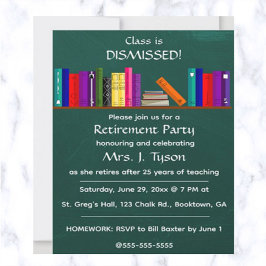 Editable Chalkboard Teacher's Pension Party Inv Inbjudningar
