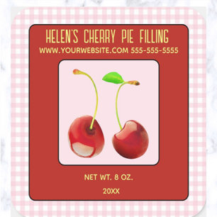 Editable Cherry Sylt Paj fyllning Fyrkantigt Klistermärke