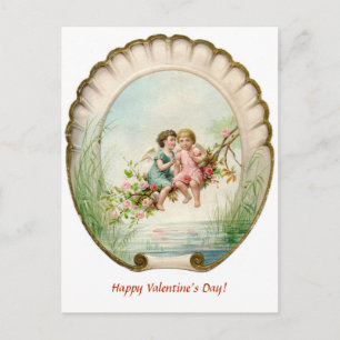 Editable Cherubs på Gren i Ro Valentine Vykort