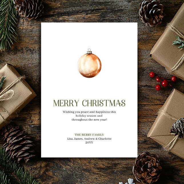 Editable Christmas Bauble Card Minimal Elegant   Julkort (Editable Christmas Ornament Card Minimal Elegant Design)