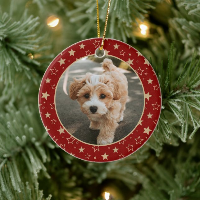 Editable Christmas Pet Photo Decoration Julgransprydnad Keramik (Träd)