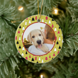 Editable Christmas Pet Photo Decoration Julgransprydnad Keramik