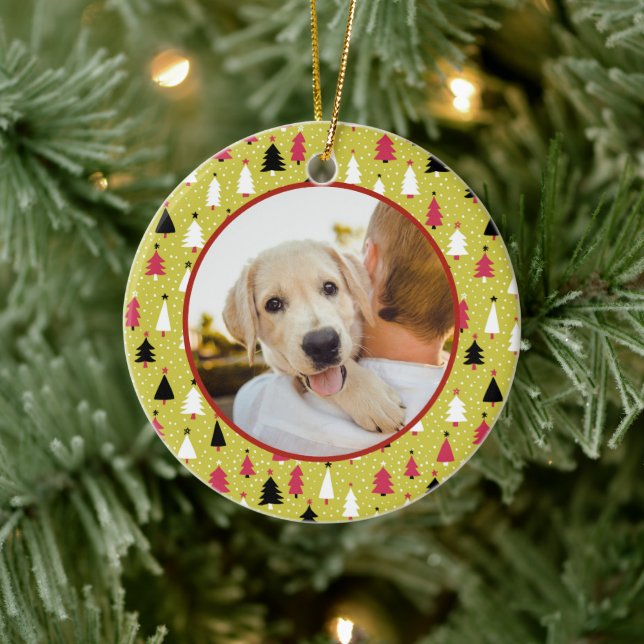 Editable Christmas Pet Photo Decoration Julgransprydnad Keramik (Träd)