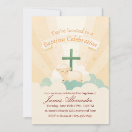 Editable Classic Baby Baptism  Inbjudningar