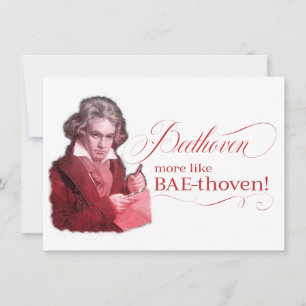 EDITABLE ClassiLE Music w/ Beethoven Valentine Julkort