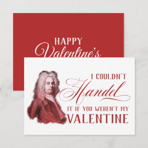 EDITABLE ClassiLE Music w/ Handel Valentine Card Inbjudningar