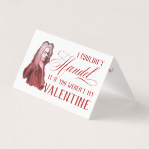 EDITABLE ClassiLE Music w/ Handel Valentine Card Kort
