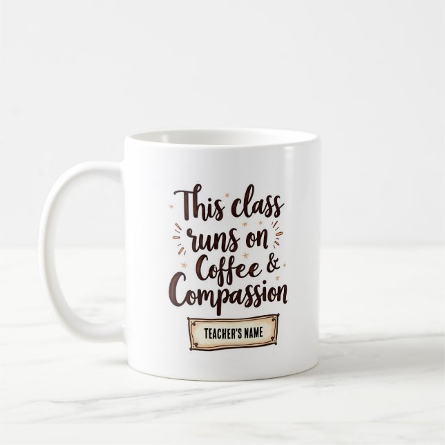 Editable Classroom med lärarens Namn Kaffemugg (Vänster)