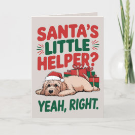 EDITABLE Cockapoo Rolig hund julkort Helgkort