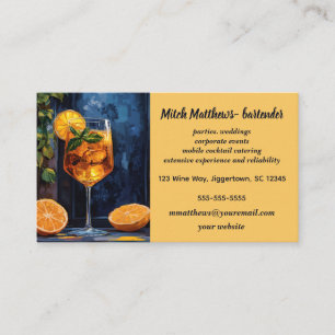 Editable Cocktail Glass Bartender Visitkort