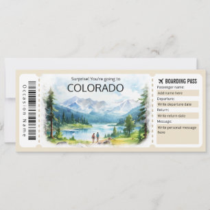Editable Colorado Flygplan biljett, Colorado Resa Inbjudningar