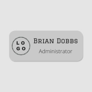 Editable Company Logotyp Namn bricka Namnbricka