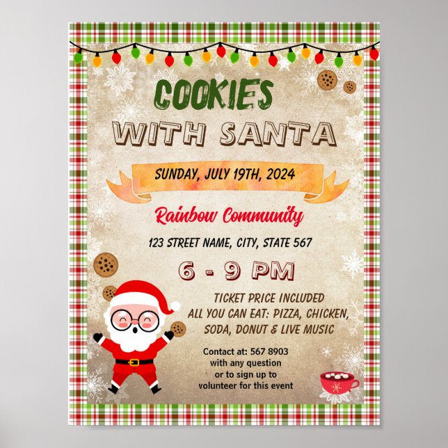 Editable Cookies med julflygare poster (Framsidan)