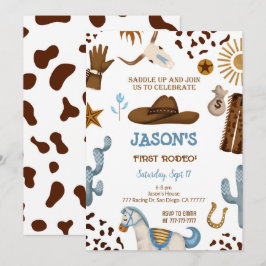Editable Cowboys Birthday-inbjudan Inbjudningar