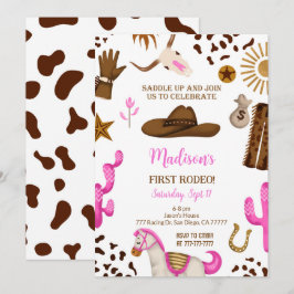Editable Cowgirl Birthday-inbjudan Inbjudningar