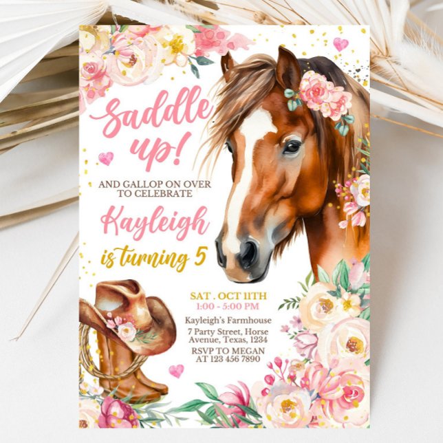 Editable Cowgirl Birthday-inbjudan Mall Girl (Skapare uppladdad)