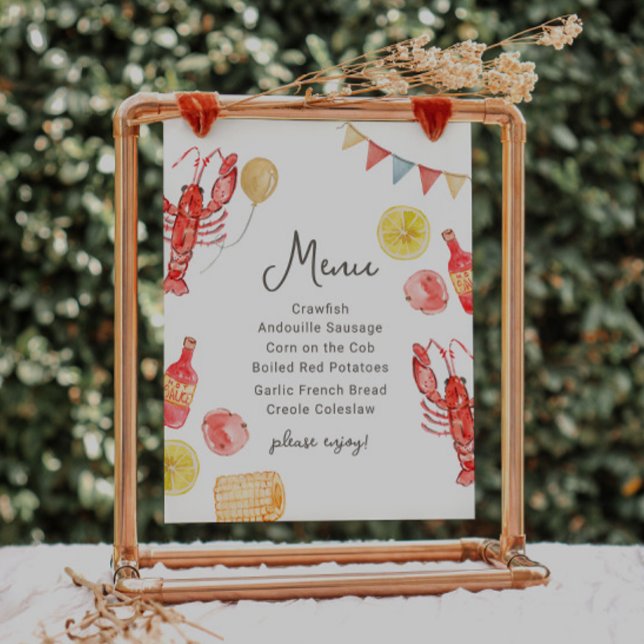 Editable Crawfish Menu Sign (Skapare uppladdad)